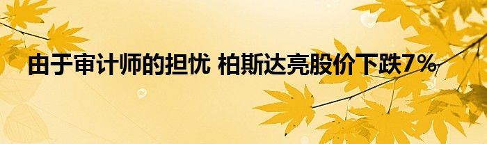 由于审计师的担忧 柏斯达亮股价下跌7％