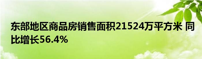 东部地区商品房销售面积21524万平方米 同比增长56.4%