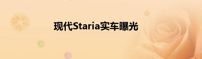 现代Staria实车曝光