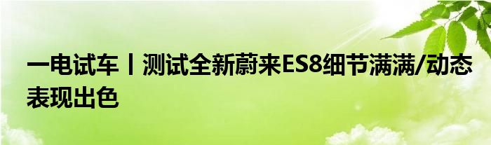 一电试车丨测试全新蔚来ES8细节满满/动态表现出色