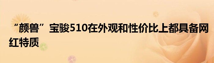 “颜兽”宝骏510在外观和性价比上都具备网红特质