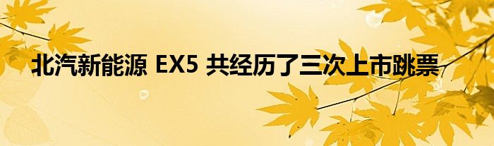 北汽新能源 EX5 共经历了三次上市跳票