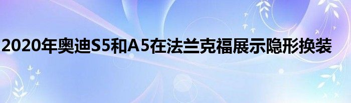 2020年奥迪S5和A5在法兰克福展示隐形换装