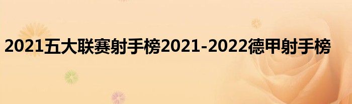 2021五大联赛射手榜2021-2022德甲射手榜