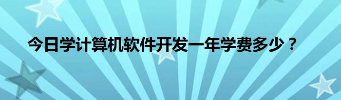 今日学计算机软件开发一年学费多少？