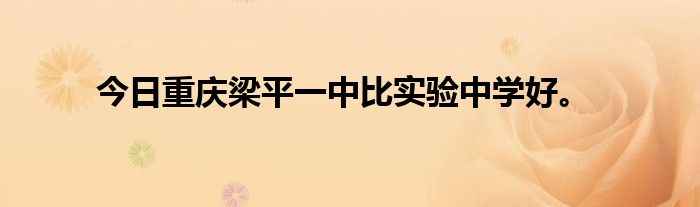 今日重庆梁平一中比实验中学好。