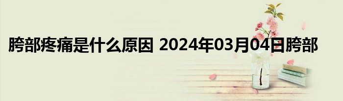 胯部疼痛是什么原因 2024年03月04日胯部